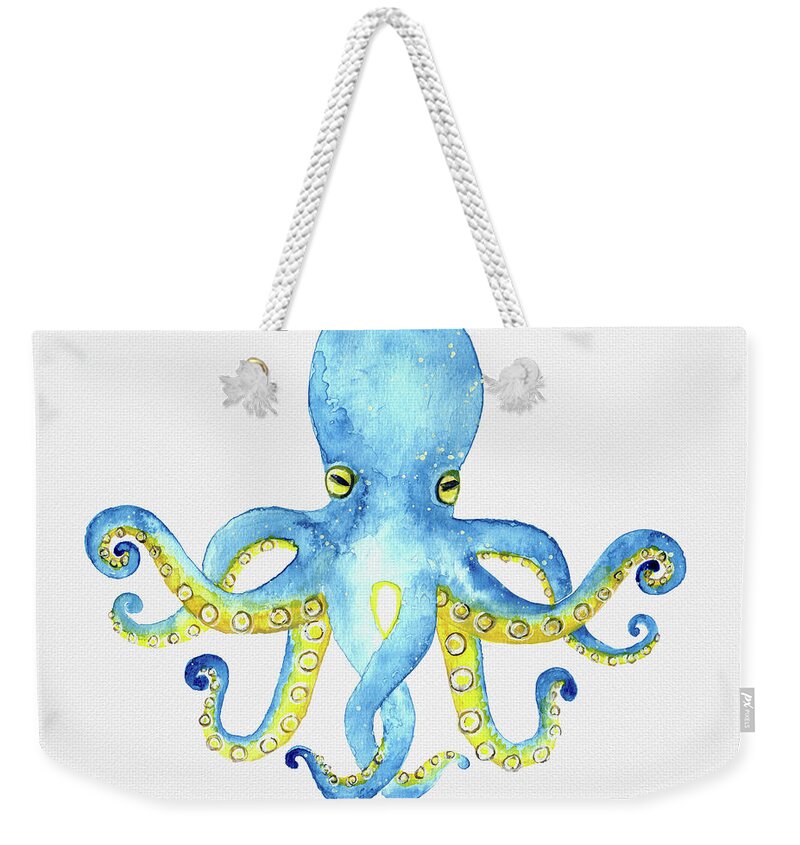 Octopus Weekender Tote Bag featuring the painting Octopus by Michele Fritz