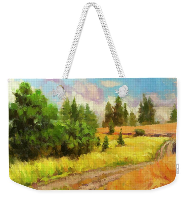 Landscape Weekender Tote Bag featuring the painting Off the Grid by Steve Henderson