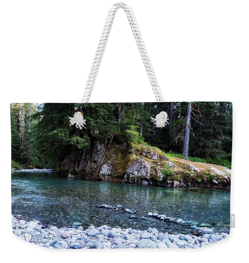 Ohanapecosh River Weekender Tote Bag featuring the photograph Ohanapecosh River by Belinda Greb