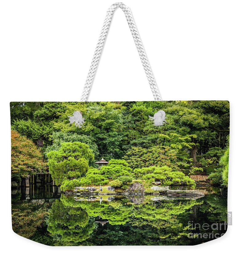 Oike Niwa Garden Weekender Tote Bag featuring the photograph Oike Niwa garden, Kyoto by Lyl Dil Creations