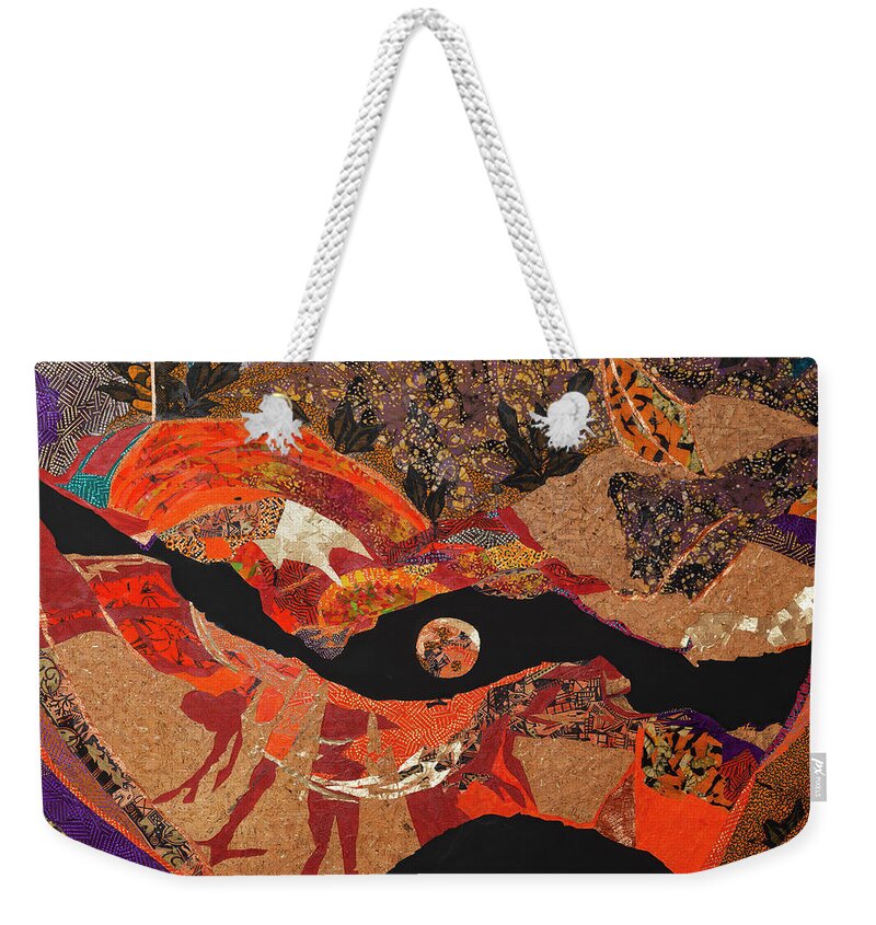 Apanaki Weekender Tote Bag featuring the tapestry - textile Oju Olorun IV Rin Ti Awon Baba by Apanaki Temitayo M