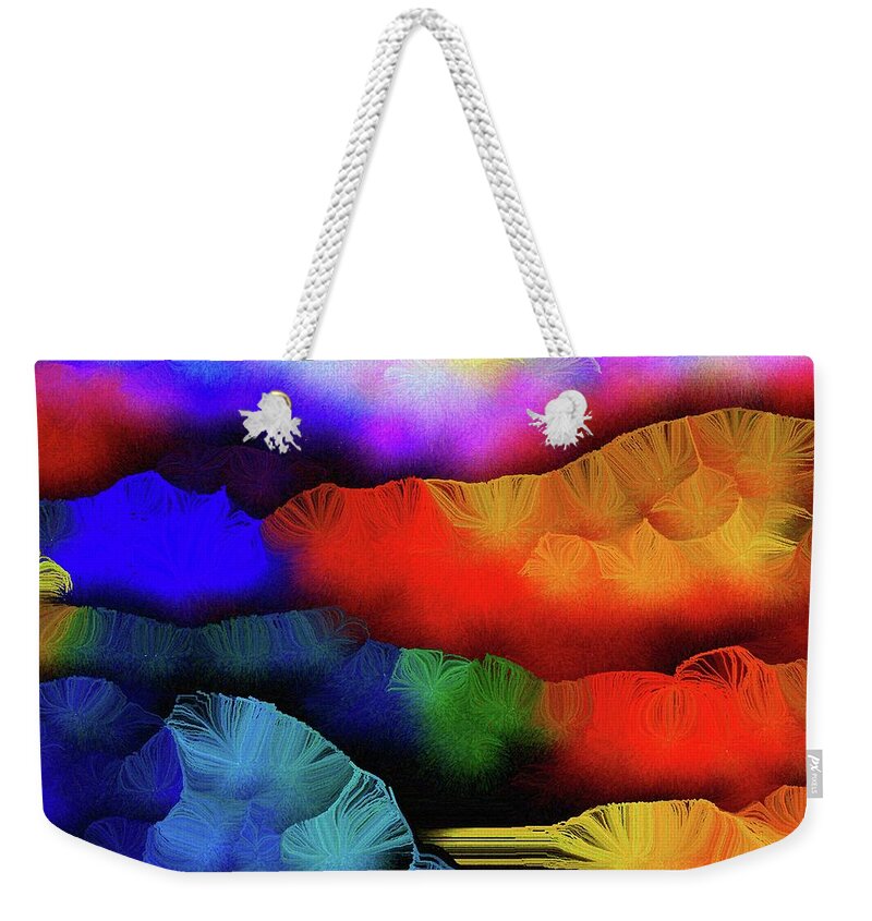 O’keeffian Petals Triptych Weekender Tote Bag featuring the digital art OKeeffian Petals Triptych Print Number 2 Black Rose Vision Quest by Aberjhani