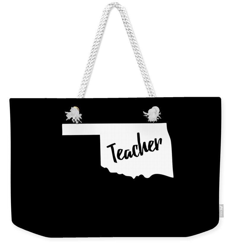Funny Weekender Tote Bag featuring the digital art Oklahoma Teacher by Flippin Sweet Gear