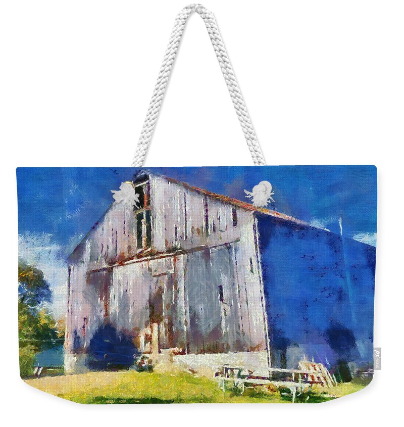 Barn Weekender Tote Bag featuring the mixed media Old Barn by Christopher Reed