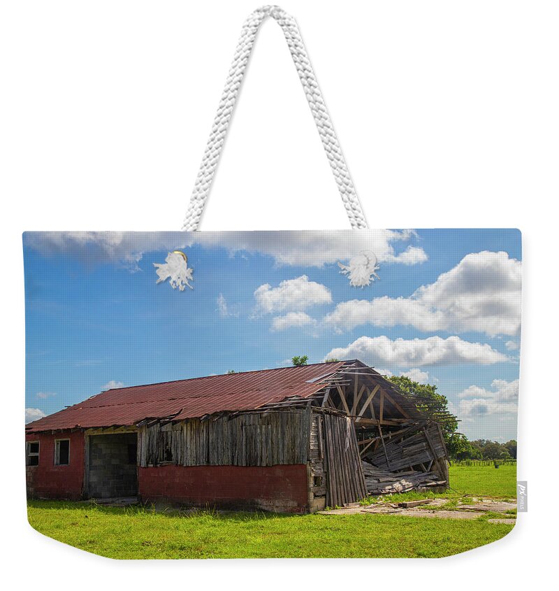 Barn Weekender Tote Bag featuring the photograph Old Abandoned Barn by Dart Humeston