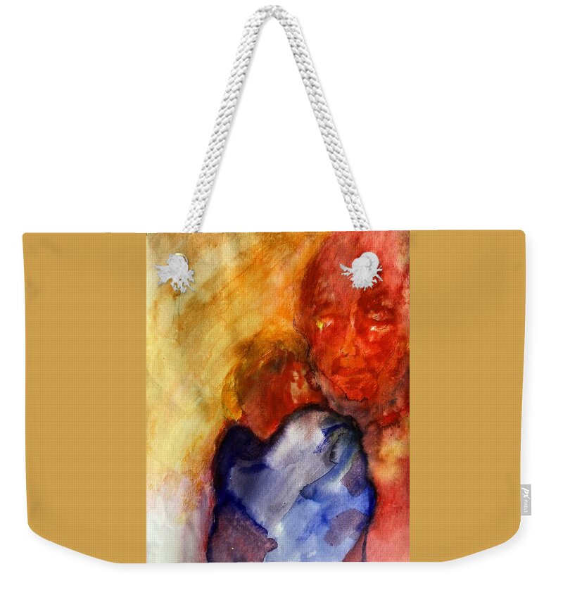 Expressionism Weekender Tote Bag featuring the painting Old Baby and Doll by Judith Redman