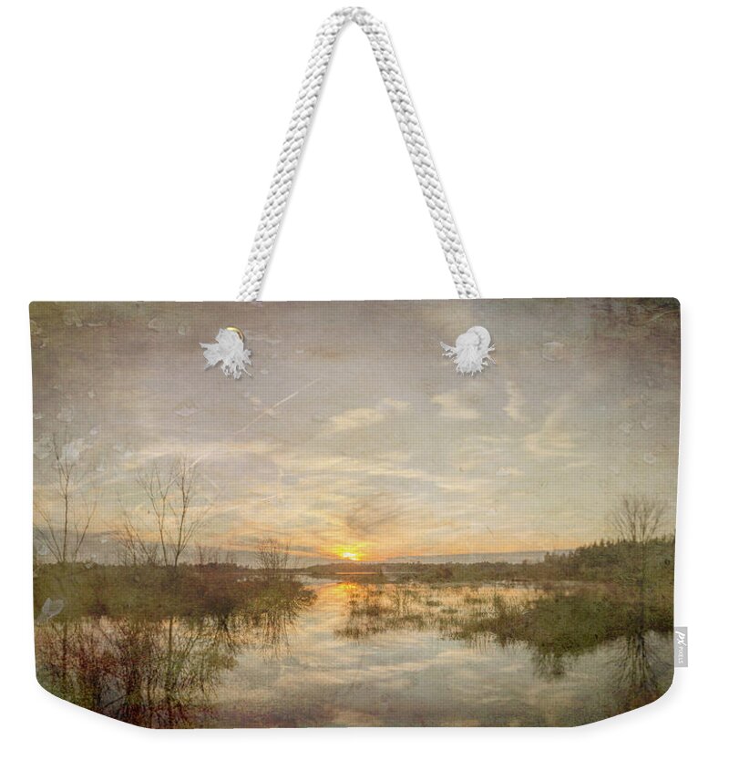 Sunset Weekender Tote Bag featuring the photograph Old Bog New Sunset by Beth Sawickie
