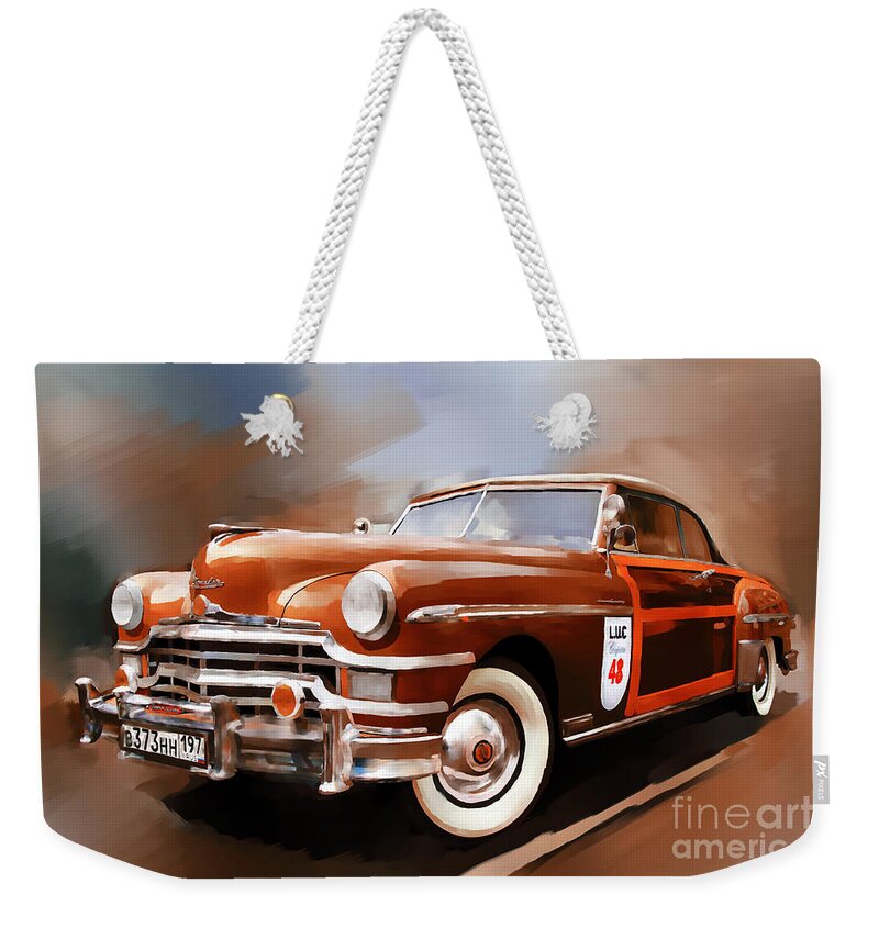 Cars Weekender Tote Bag featuring the painting Old car aer12 by Gull G