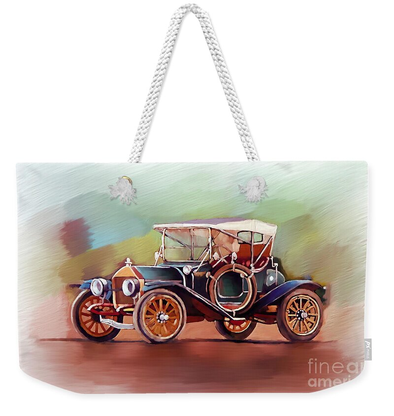 Cars Weekender Tote Bag featuring the painting Old classic car art 45 by Gull G