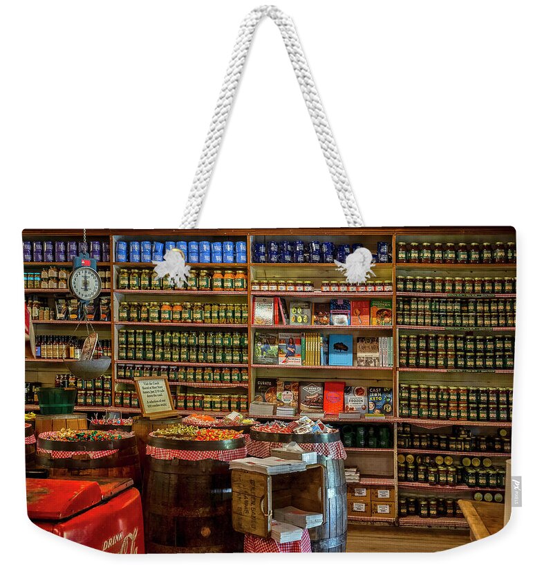 Mast General Store Weekender Tote Bag featuring the photograph Old Country Store Merchandise by Shelia Hunt