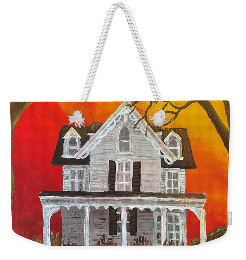 House Weekender Tote Bag featuring the painting Old House by Nancy Sisco