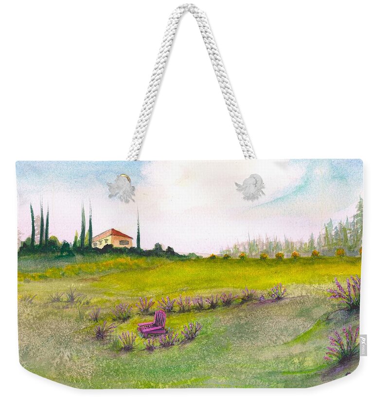 Lavender Field Weekender Tote Bag featuring the photograph Old Lavender by Deahn Benware