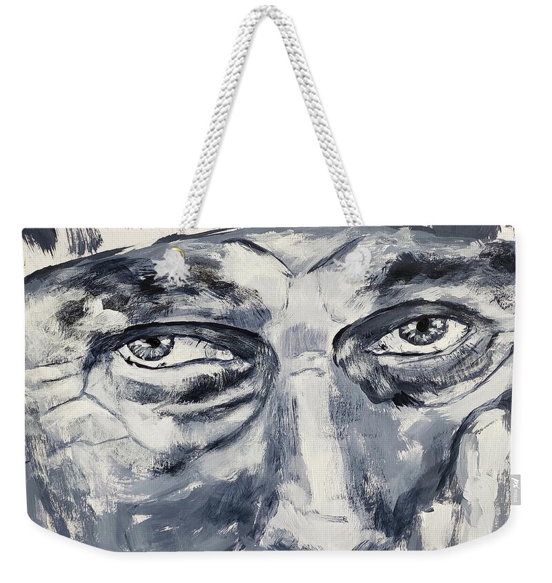 Macro Weekender Tote Bag featuring the painting Old Man by Mark Ross