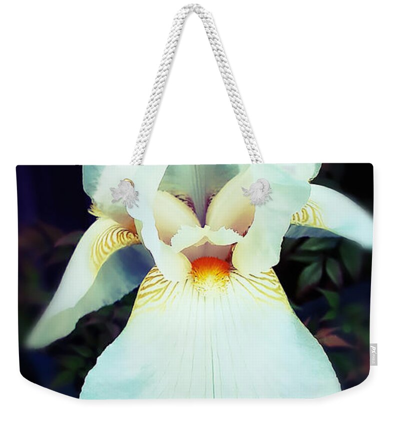 Iris Weekender Tote Bag featuring the photograph Old Memories Treasured and The New Embraced by Janie Johnson