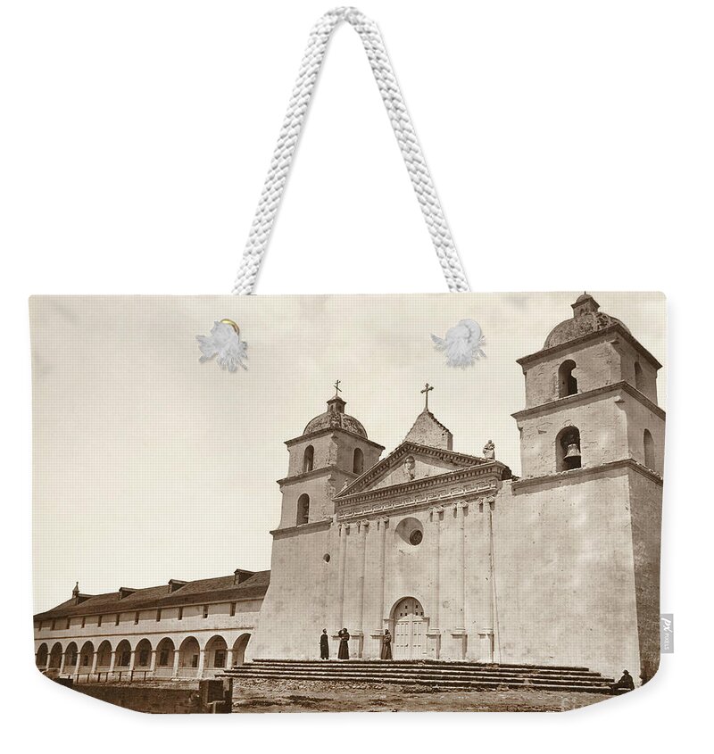 1876 Weekender Tote Bag featuring the photograph Old Mission Church, 1876 by Carleton Watkins
