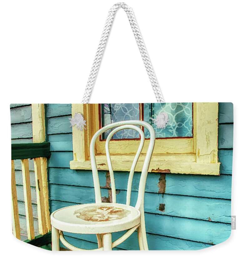 Ocean Grove Weekender Tote Bag featuring the photograph Old Porch In Autumn by Gary Slawsky