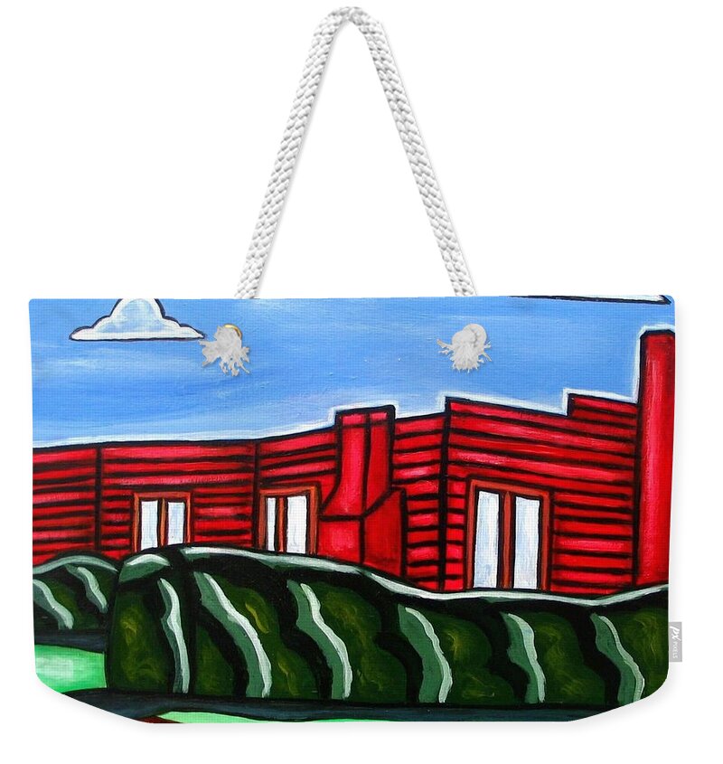  Weekender Tote Bag featuring the painting Old Red by Sandra Marie Adams