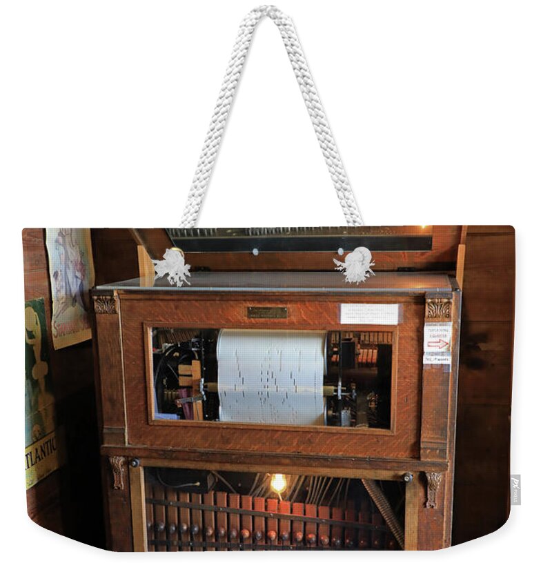 Sautee Nacoocee Weekender Tote Bag featuring the photograph Old Sautee Store - Historic Player Piano by Richard Krebs