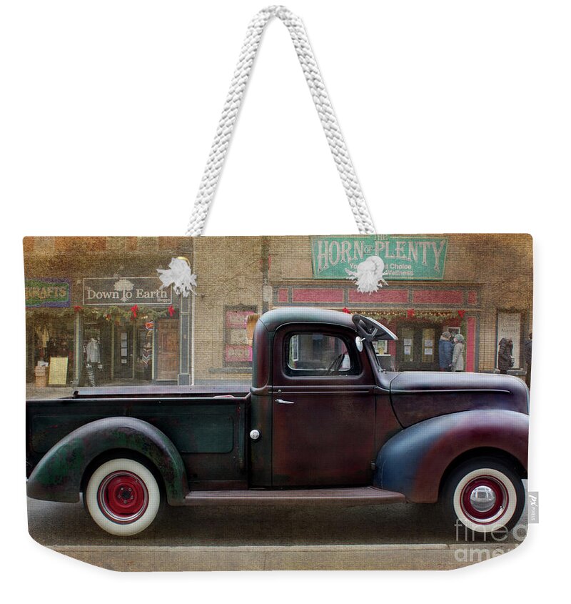 Truck Weekender Tote Bag featuring the photograph Old Truck in Dundas by Barbara McMahon