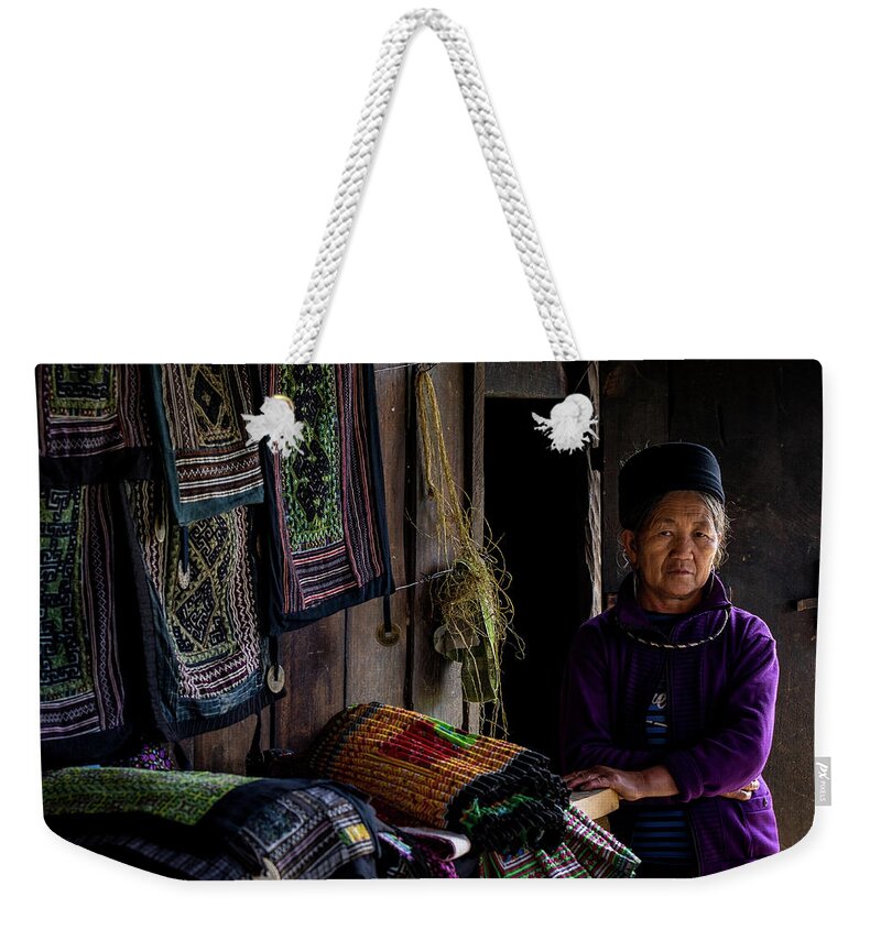 Black Weekender Tote Bag featuring the photograph Old Vietnamese of Lao Chai by Arj Munoz