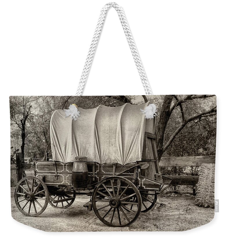 Western Themes Weekender Tote Bag featuring the mixed media Old Western by Elaine Malott