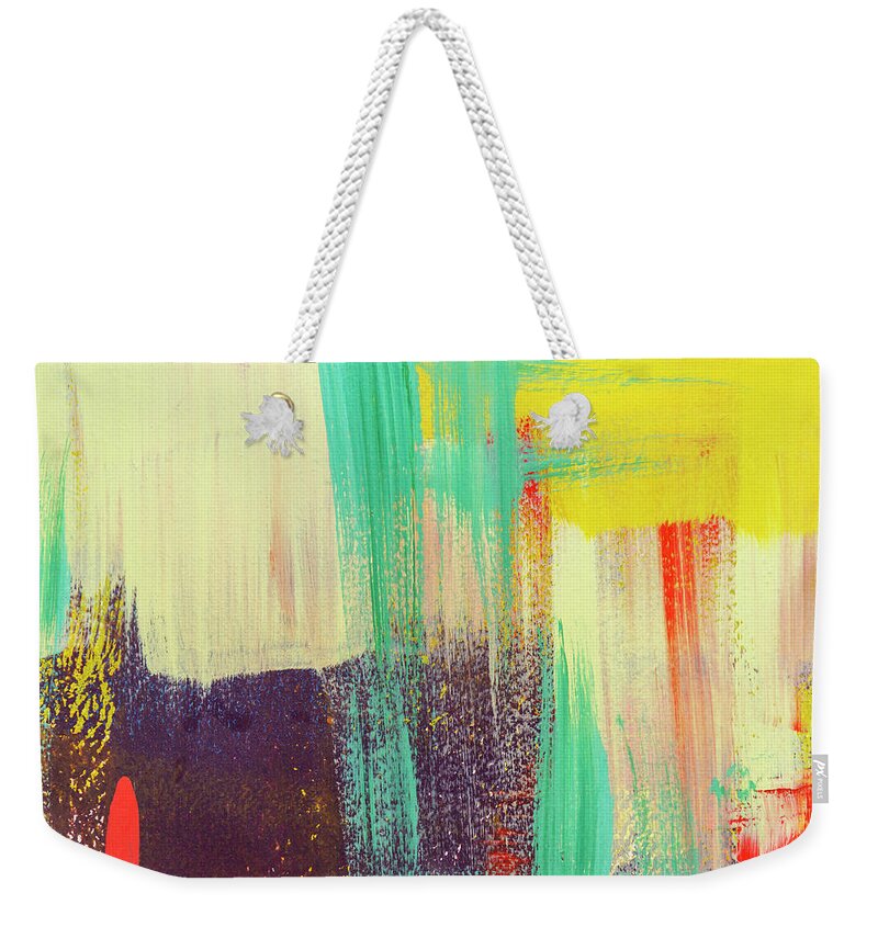 Abstract Weekender Tote Bag featuring the painting Oleana by Zazzy Art Bar