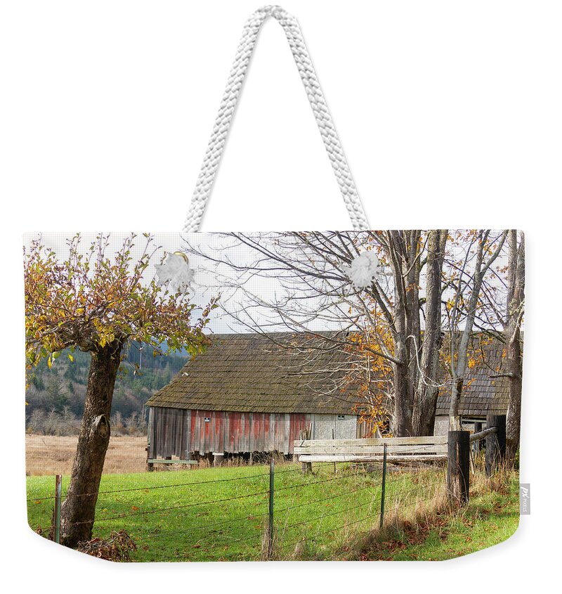 Olympic Peninsula Weekender Tote Bag featuring the photograph Olympic Peninsula Barn by Cathy Anderson