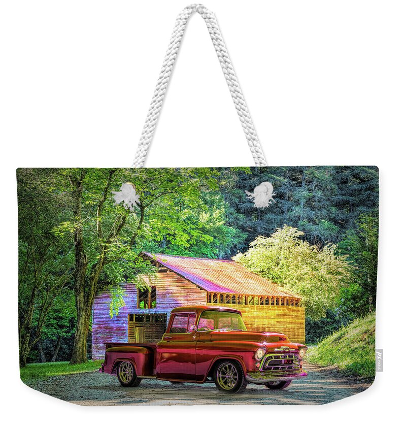 1950 Weekender Tote Bag featuring the photograph On A Country Road by Debra and Dave Vanderlaan