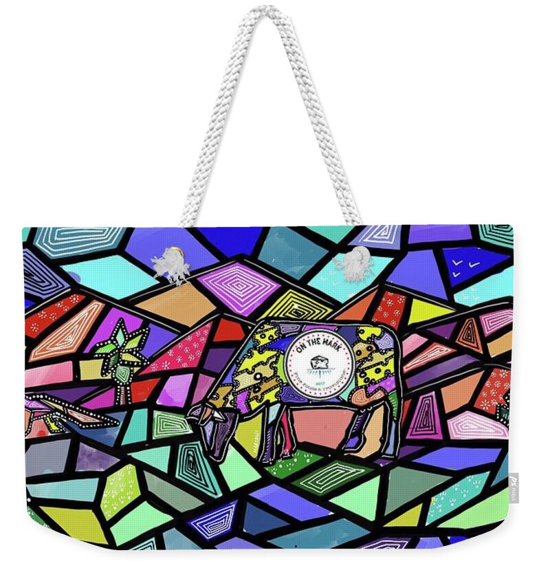 Palm Springs Weekender Tote Bag featuring the digital art On The Mark - Palm Springs by Marconi Calindas