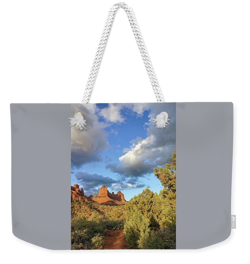 Sedona Weekender Tote Bag featuring the photograph On the Trail by Leda Robertson