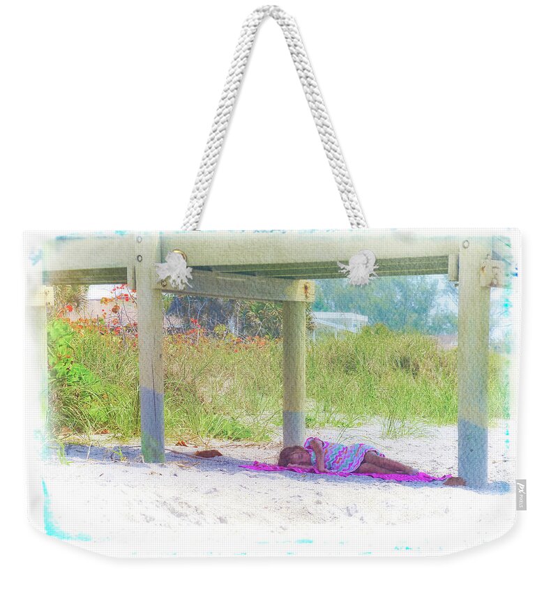 Napping Weekender Tote Bag featuring the photograph On Vacation by Alison Belsan Horton