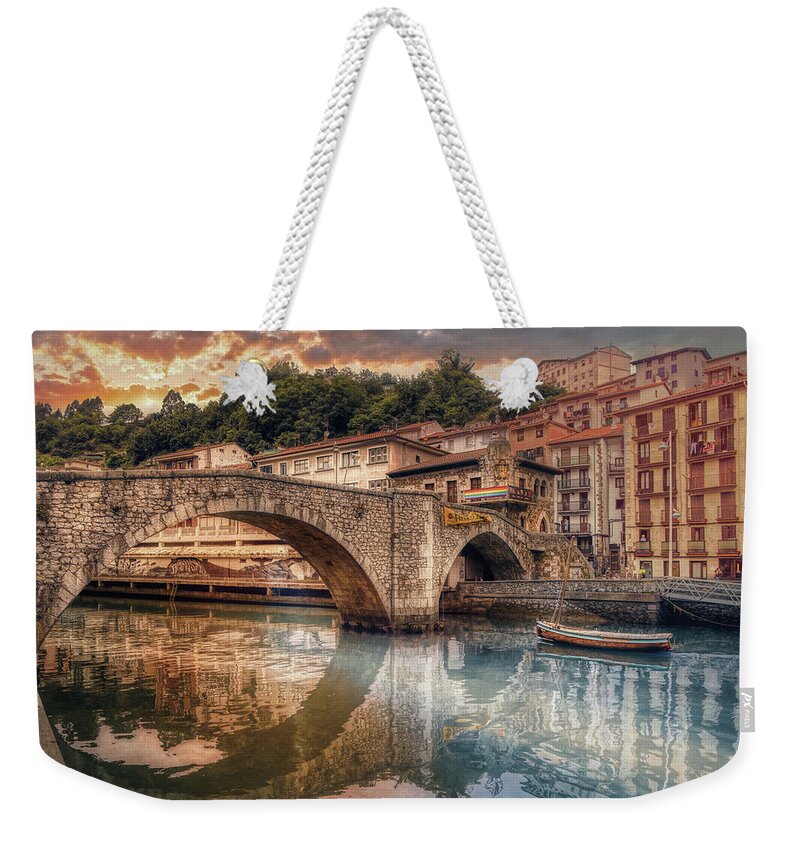 Bridge Weekender Tote Bag featuring the photograph Ondarroa by Micah Offman