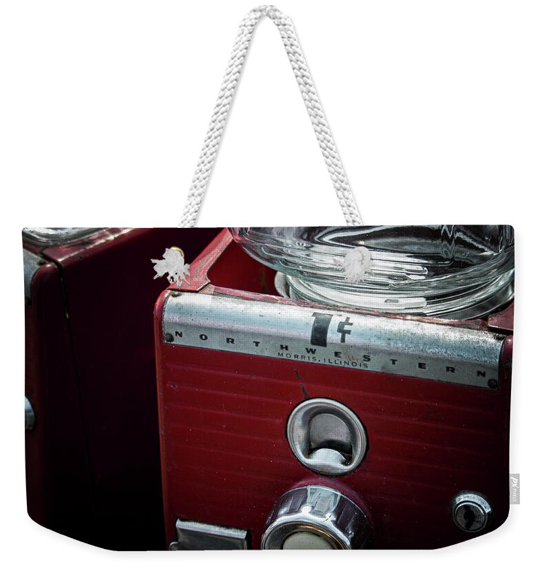 Gumball Weekender Tote Bag featuring the photograph One Cent by Rick Nelson