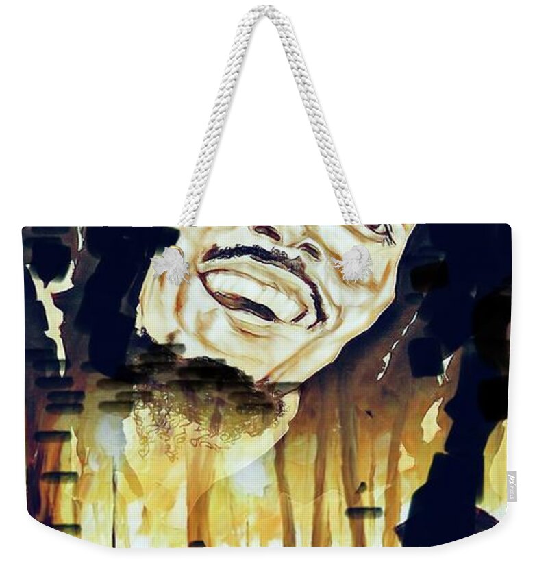  Weekender Tote Bag featuring the painting One Love 2.0 by Angie ONeal