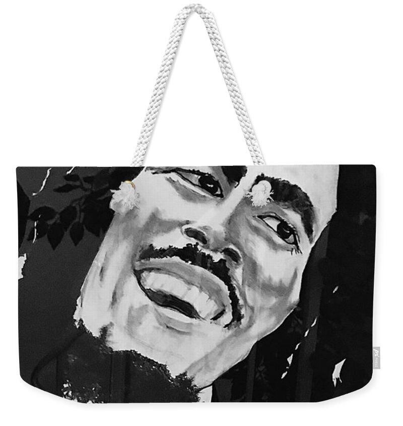  Weekender Tote Bag featuring the drawing One Love by Angie ONeal