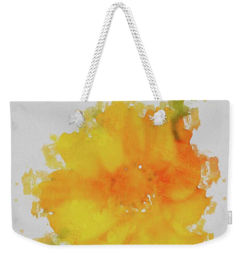Flower Floral Plant Nature Yellow Green Peggy Cooper Hendon Digital Impressionism Watercolor Peggy Cooper Hendon Weekender Tote Bag featuring the photograph One of a Kind A-5 by Peggy Cooper-Hendon