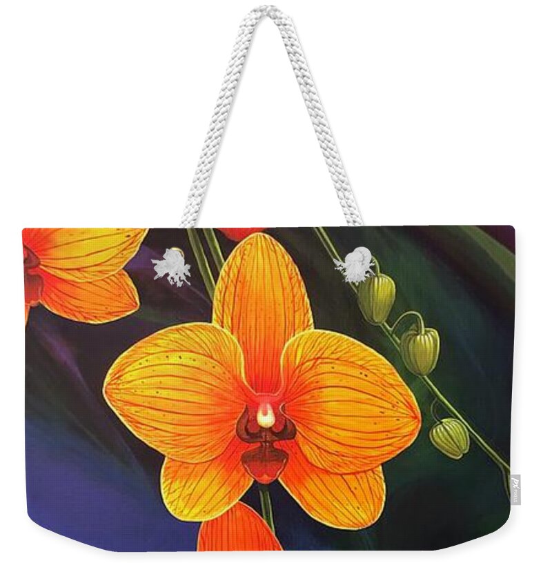 Orange Weekender Tote Bag featuring the painting One Summer Dream by Hunter Jay