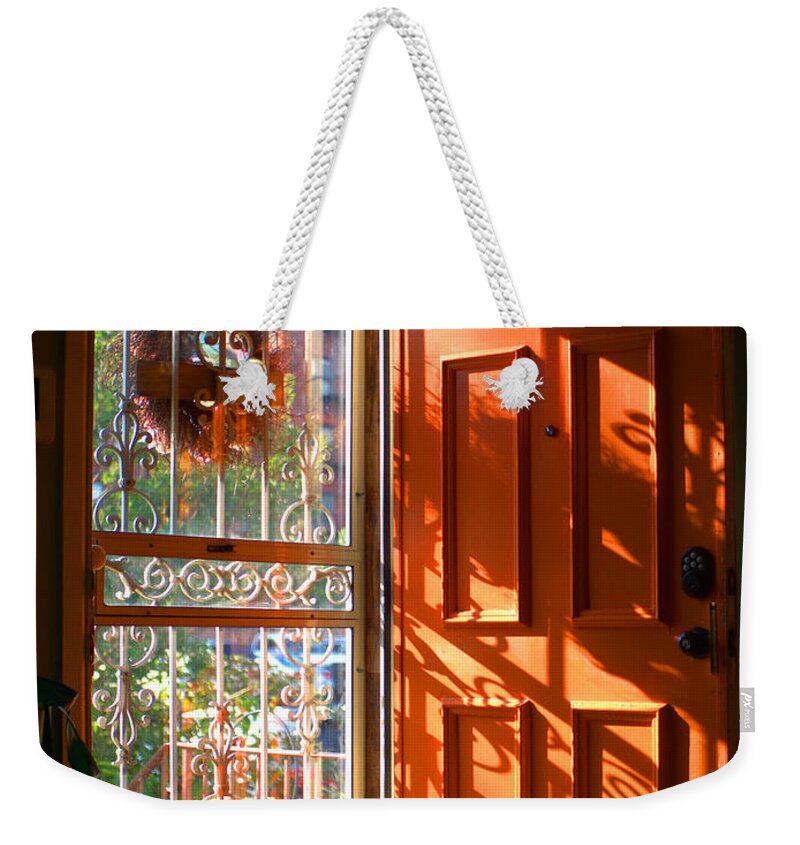 Orange Weekender Tote Bag featuring the digital art Open Door by Leon deVose