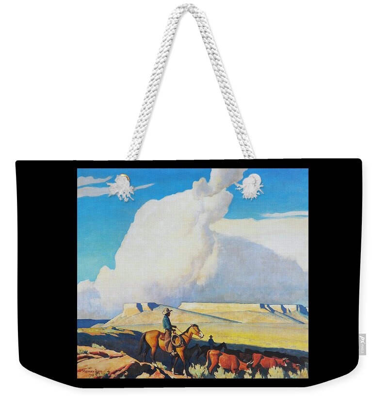 Open Range Weekender Tote Bag featuring the painting Open Range by Maynard Dixon 1942 by Maynard Dixon