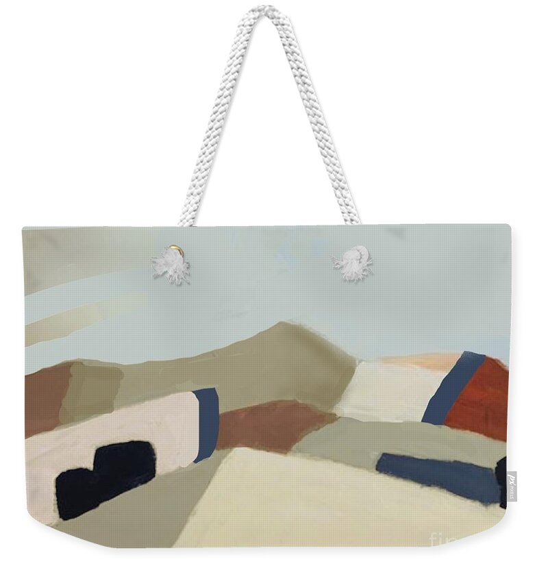 Road Weekender Tote Bag featuring the painting Open road - abstract landscape by Vesna Antic