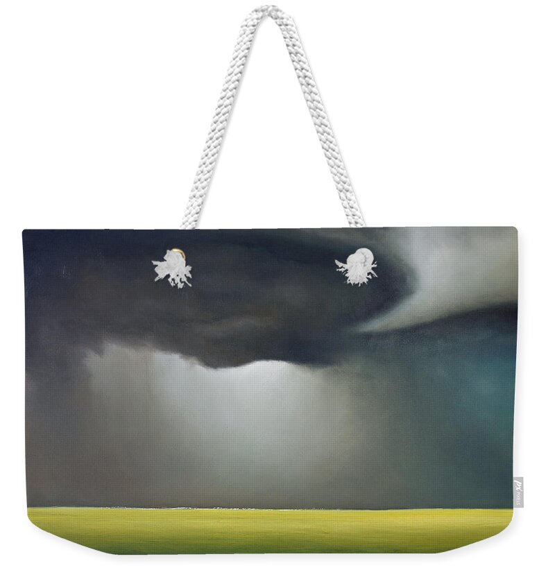 Derek Kaplan Weekender Tote Bag featuring the painting Opt.1.20 'Storm' by Derek Kaplan