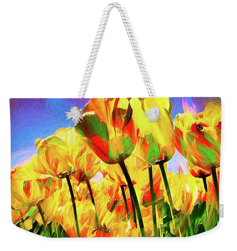 Tulips Weekender Tote Bag featuring the digital art Optimism by Pennie McCracken