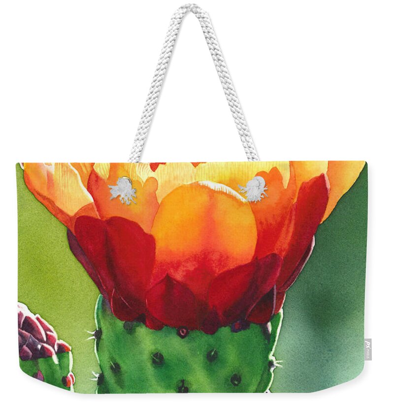 Opuntia Weekender Tote Bag featuring the painting Opuntia by Espero Art