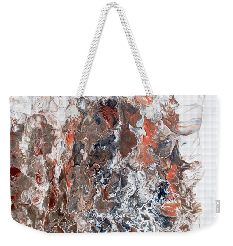 Orange Weekender Tote Bag featuring the painting Orange Cloud 2 by Katrina Nixon