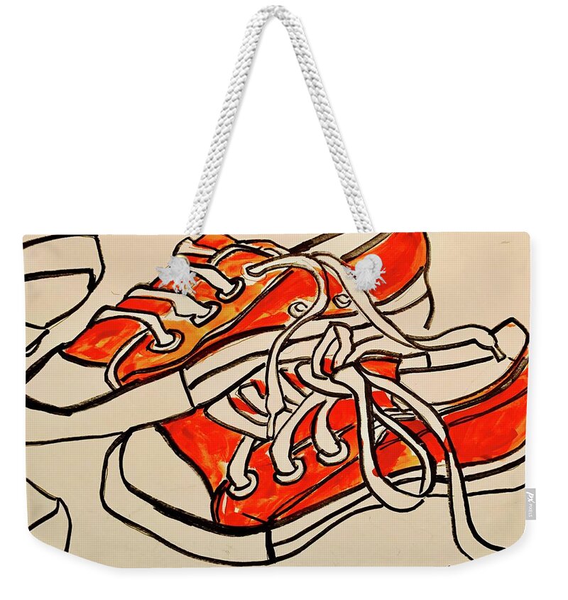  Weekender Tote Bag featuring the painting Orange by Angie ONeal