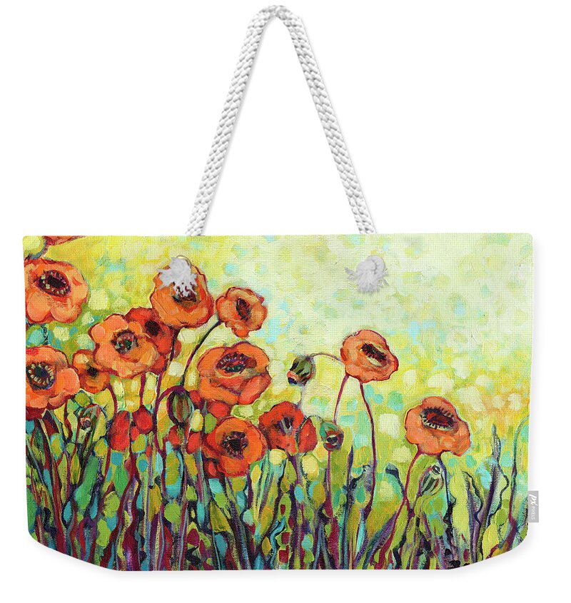 Orange Weekender Tote Bag featuring the painting Orange Poppies by Jennifer Lommers