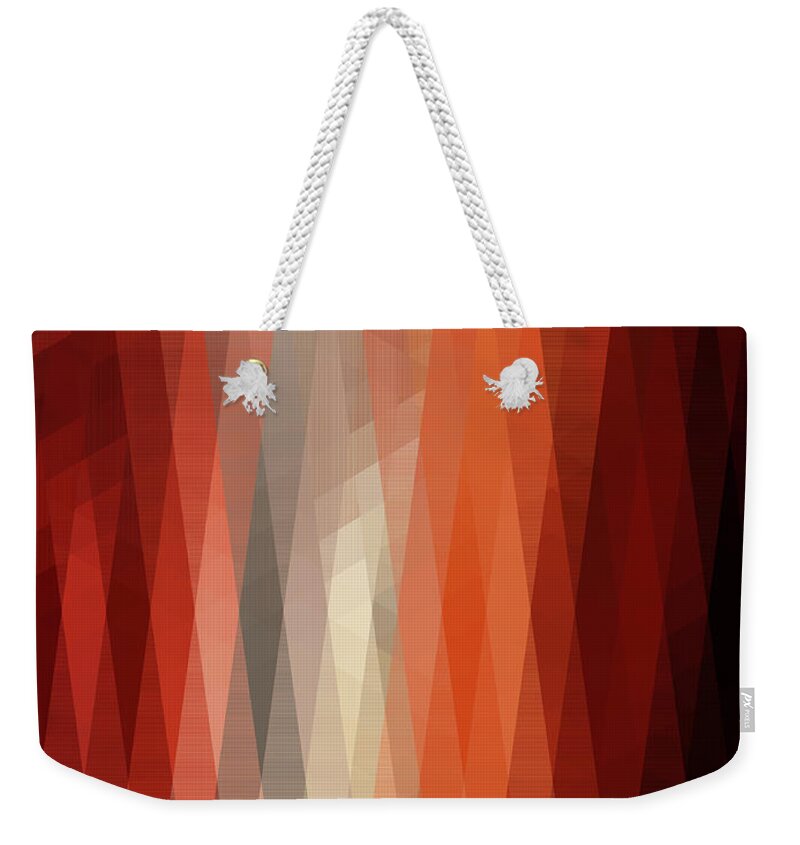 Orange Weekender Tote Bag featuring the digital art Orange Stripes by Melinda Firestone-White