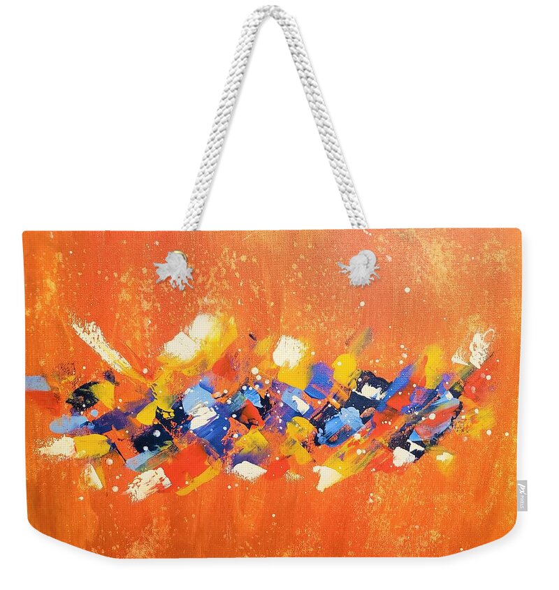  Weekender Tote Bag featuring the painting Orange Summer by Samantha Latterner