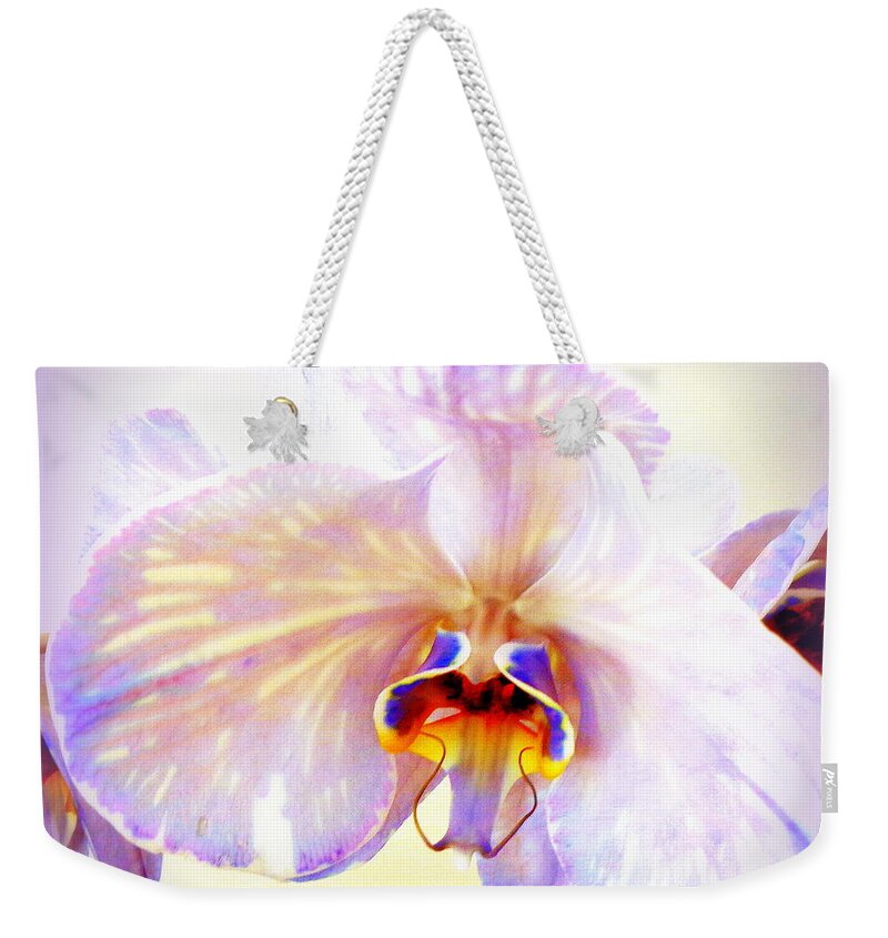 Purple Weekender Tote Bag featuring the photograph Orchid-beautiful 23 by VIVA Anderson