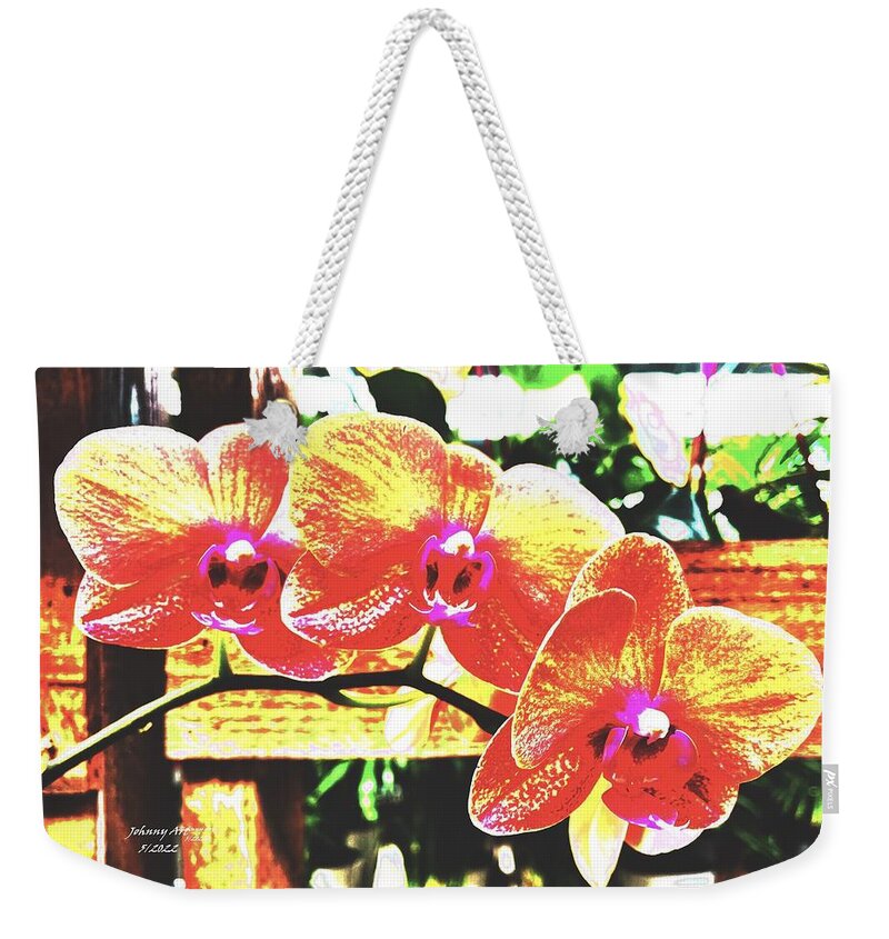 Orchids Weekender Tote Bag featuring the photograph Orchids Have Fun by John Anderson